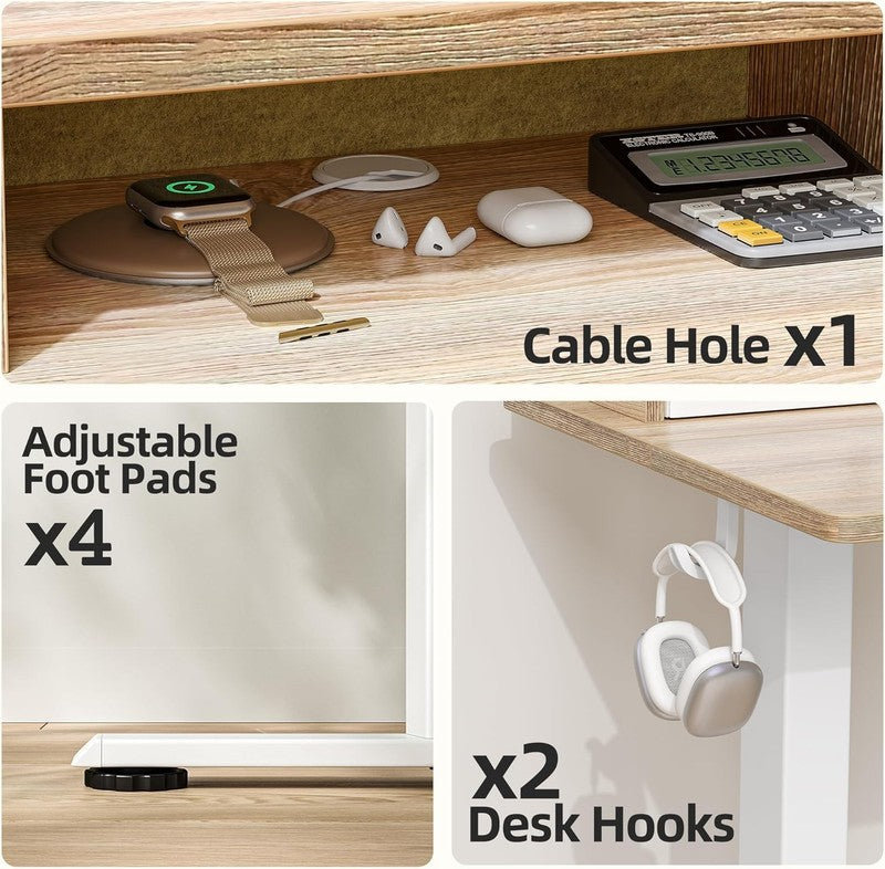 48x24 Standing Desk w/ 2 Drawers Adjustable Electric Sit Stand Maple6