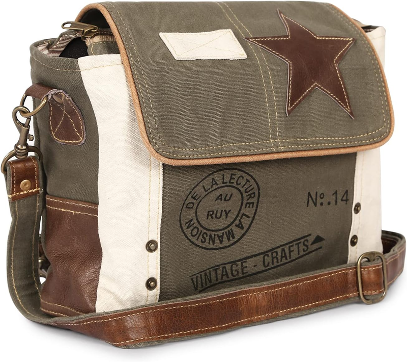 Leather Star Shoulder Bag Adjustable Handle Leather Trim Star Women Laptop Bag9