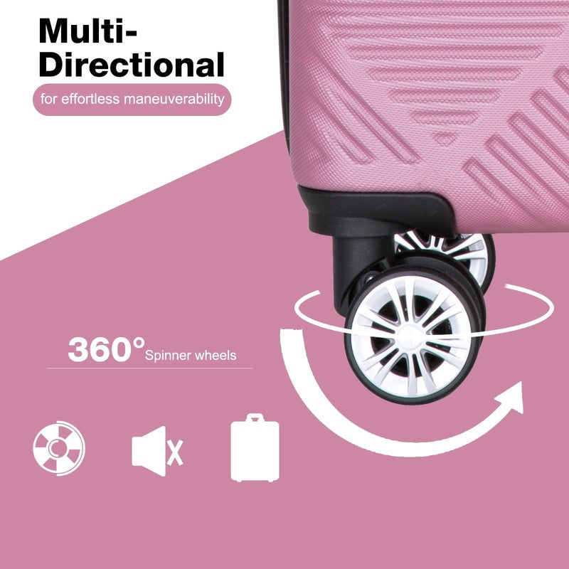 Stylish 4 Piece Pink Hardside Luggage Set with Spinner Wheels   Lightweight1