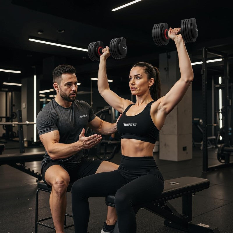 25/55lb Adjustable Dumbbell Pair Men & Women Home Workout Fitness Weights7