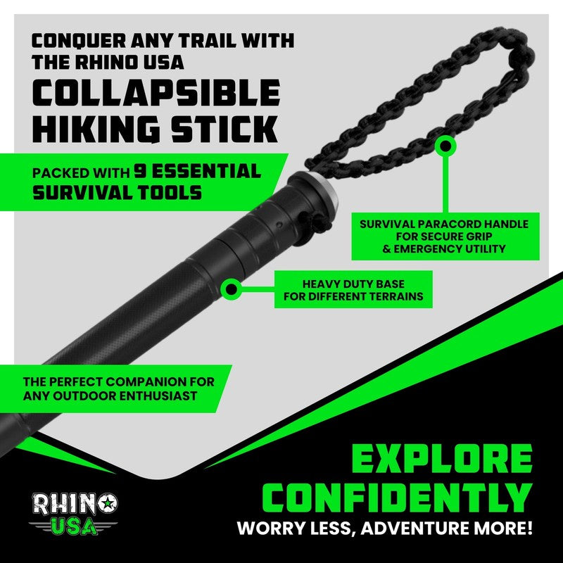 Hiking Stick with Survival Kit Durable Trekking Pole Camping Gear5