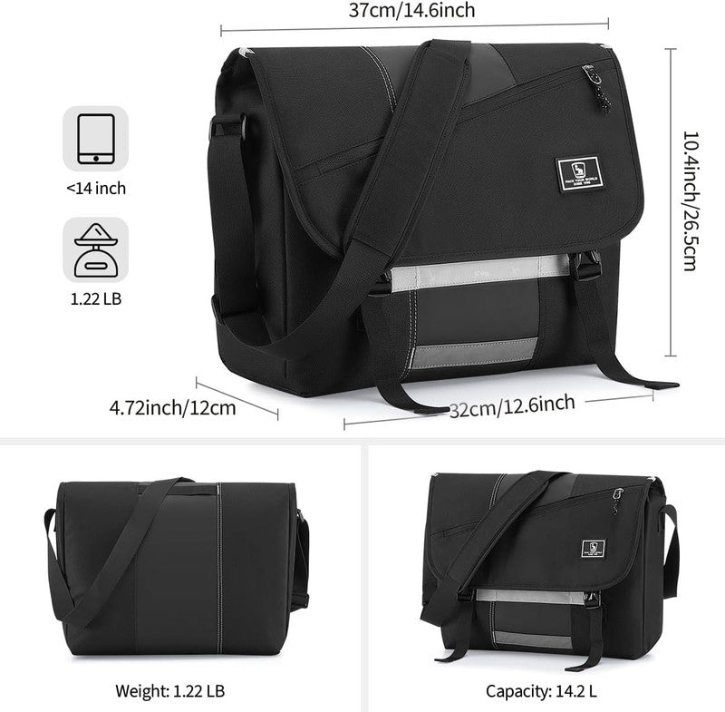 Messenger Bag 14 Inch Laptop Crossbody Satchel Shoulder Travel Office Briefcase6