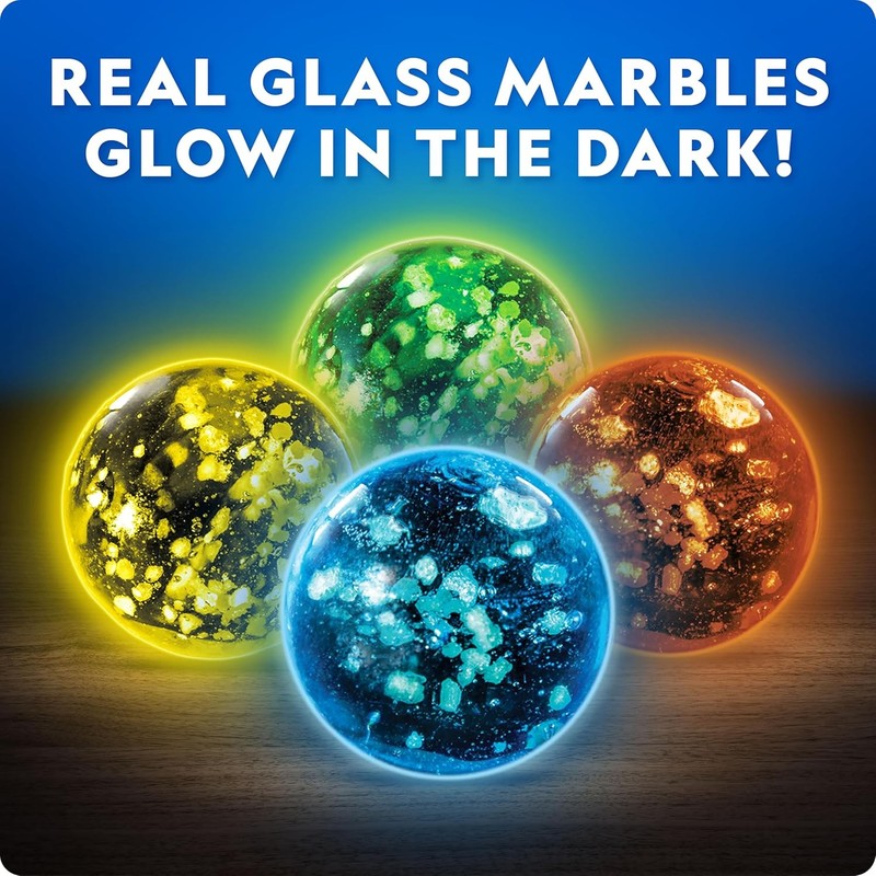 NATIONAL GEOGRAPHIC Glowing Marble Run – Construction Set with 15 Glow in the Da3