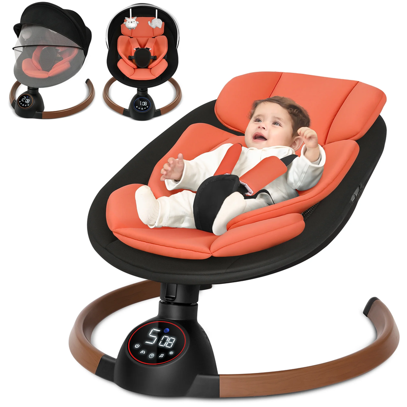 Baby Swing for Infants Bluetooth Control 5 Point 5 Speeds 10 Lullabies Black10