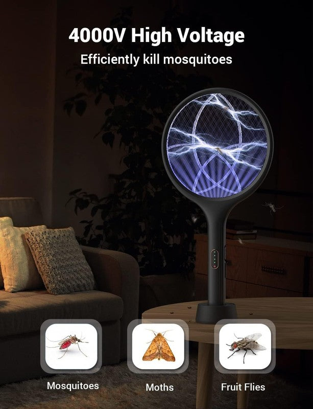 4000V Electric Fly Swatter & Bug Zapper   Rechargeable Mosquito Killer Racket3