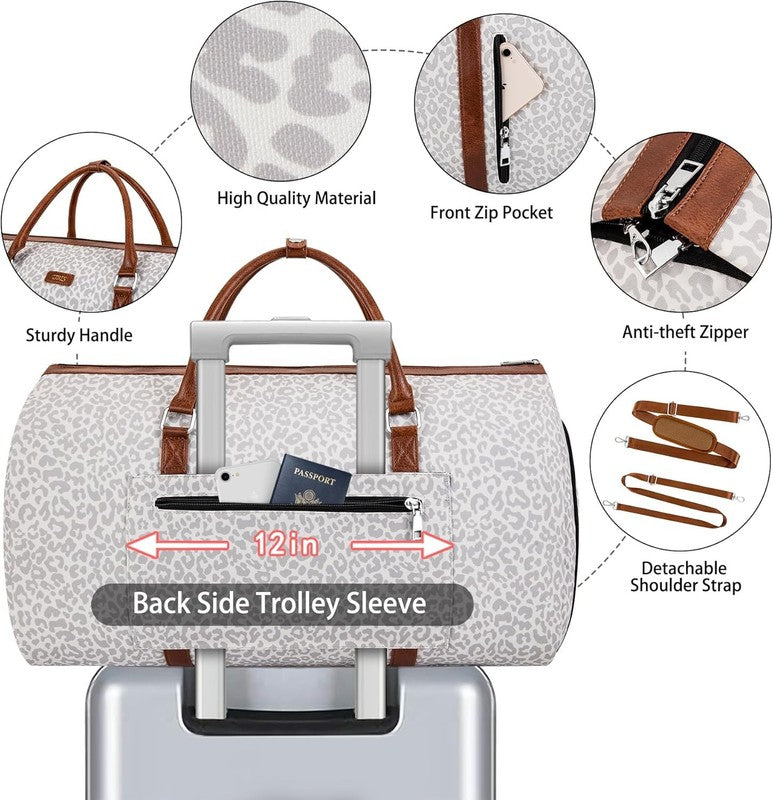 2in1 Garment Duffle Bag Shoe Compartment 4Pc Set Travel Carry On3