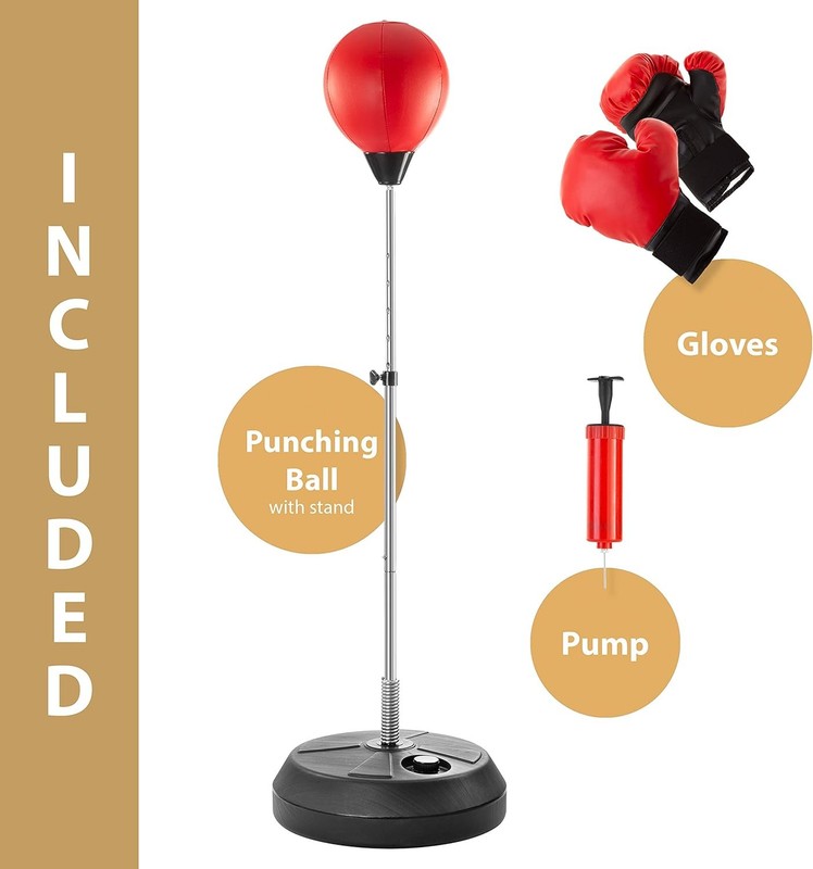 Techtools Adjustable Punching Bag w Stand Speed Bag for Teens & Adults5