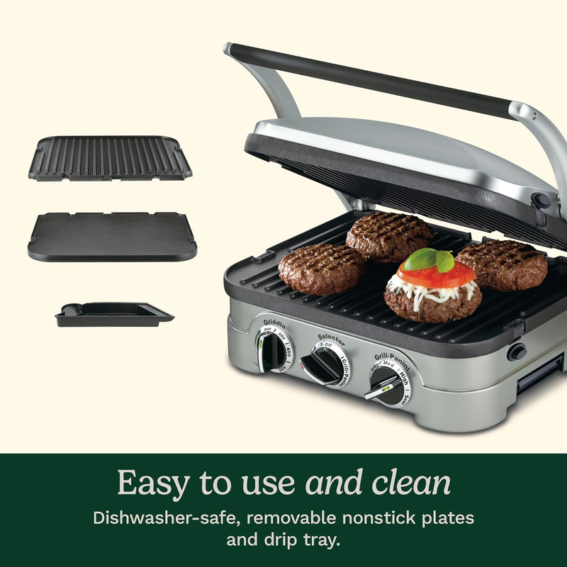 Griddler Indoor Grill, Panini Press, Sandwich Maker & More, 5-In-1 Grilling, Dis5