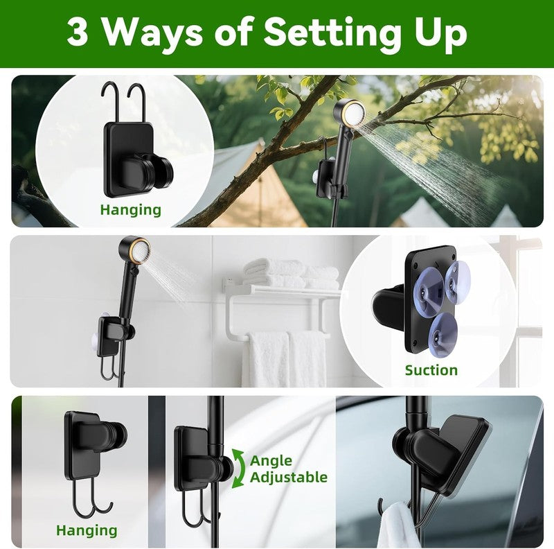 6000mAh Portable Camping Shower Rechargeable IPX8 5 Spray Modes7