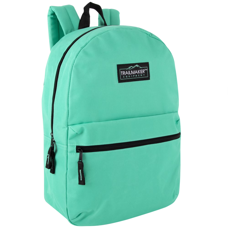 17" Solid Color Backpack Mint Green Work Office Travel Bag7