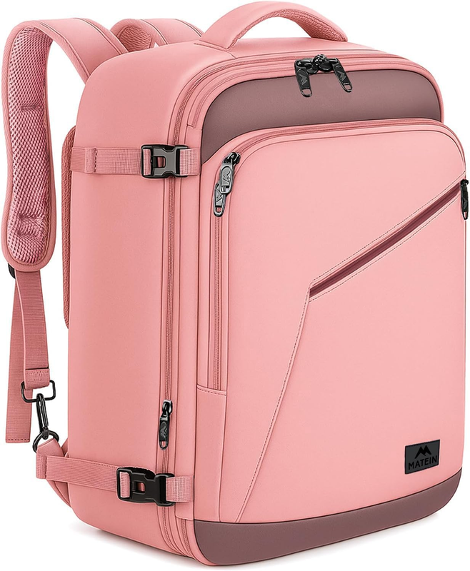 Pink 40L Carry On Backpack Women Water Resistant Travel Bag0