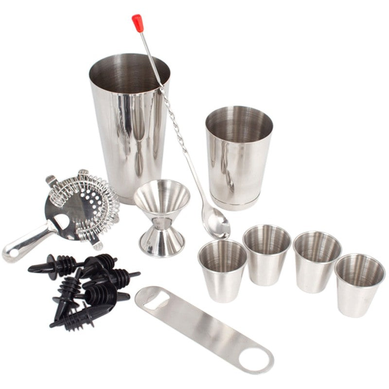 16 Pc Cocktail Shaker Bar Tool Set - Silver1