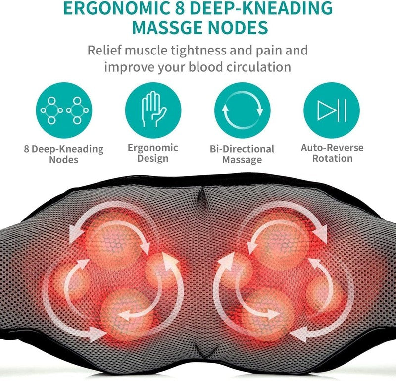 Shiatsu Neck Massager for Pain Relief Deep Tissue with Heat, 3D Kneading Massage1