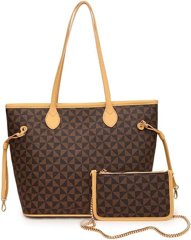 Women PU Leather Tote Bag 2PCS Fashion Hobo Shoulder Bags w/ Coin Purses8