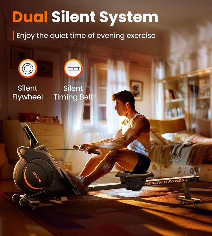 Magnetic & Water Rowing Machine Home Bluetooth App Supported Comfortable5