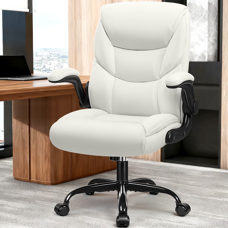 Leather Computer Office Chair 400LB Capacity High Back White8