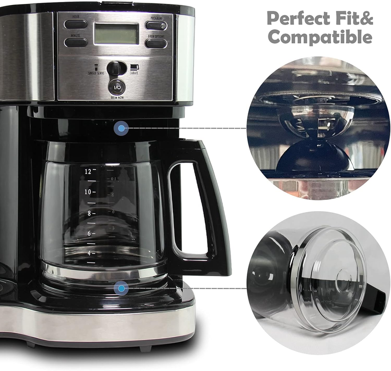 12-Cup Replacement Glass Carafe Pot Compatible with Hamilton Coffee Maker Models5
