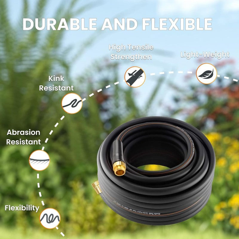 Garden Hose 50Ft X 5/8", Water Hose Heavy Duty, Flexible, Lightweight Hybrid Hos2