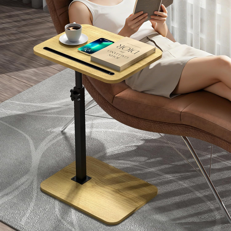 TV Tray C Sofa Swivel Adjustable Height Laptop Phone Tablet Holder Small Space2
