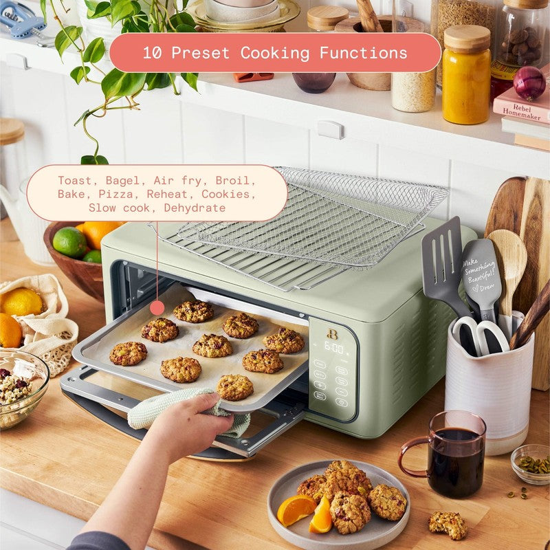 Drew Barrymore Infrared Air Fryer Toaster Oven 9-Slice 1800W Sage Green1