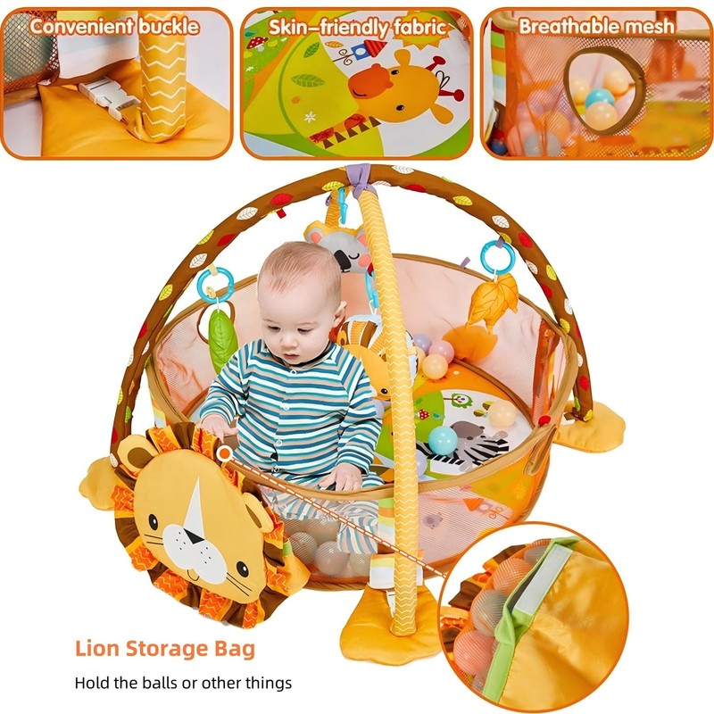 3 in 1 Baby Gym Play Mat Activity Ocean Ball Sensory Toys Gift 0 36M6