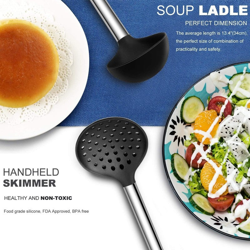 Kitchen Utensil Set Silicone Cooking Utensils 33 Kitchen Gadgets & Spoons for No2