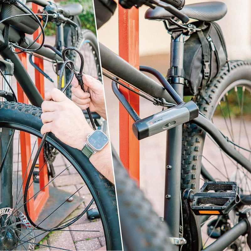 Bike U Lock with 4ft Cable Heavy Duty Anti-Theft 8mm Steel + 3 Keys for Bikes5