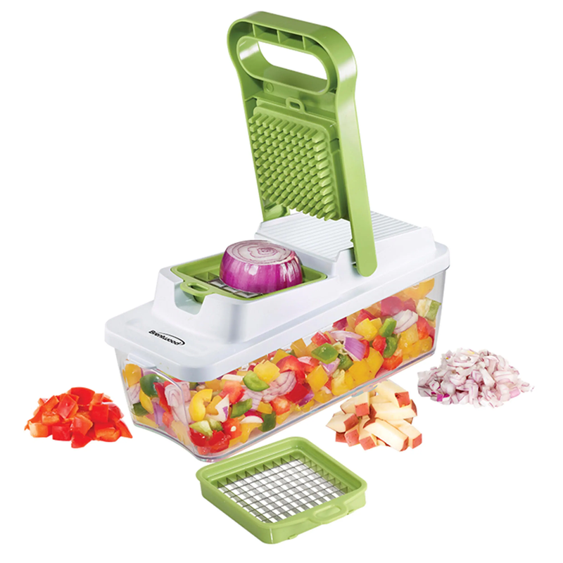 Green Food Chopper & Vegetable Dicer with 6.75 Cup Storage Container8