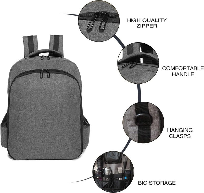Professional Barber Backpack,Hair Cutting Tools Kit with Waterproof Cape & Brush1