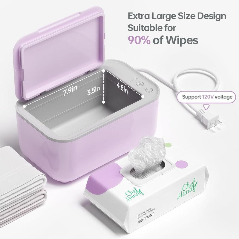 Wipe Warmer Adjustable Temp Silent Heating Large Capacity Purple1