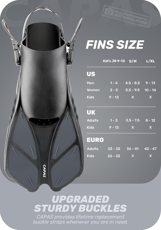 Travel Size Snorkel Fins Adjustable Open Heel Swim Fins for Diving Snorkeling1