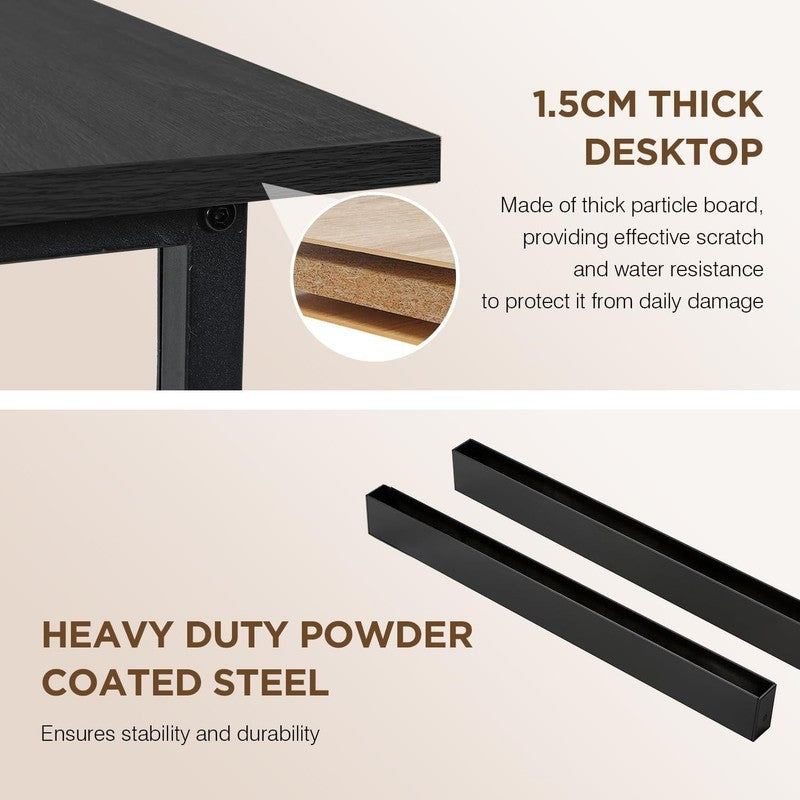 47" Black Computer Desk Adjustable Metal Frame Laptop Table for Adults1