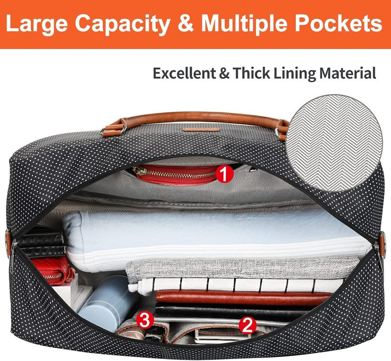 21in Weekender Duffle Bag Women 3Pc Set Carry On Travel Shoe Compartment6