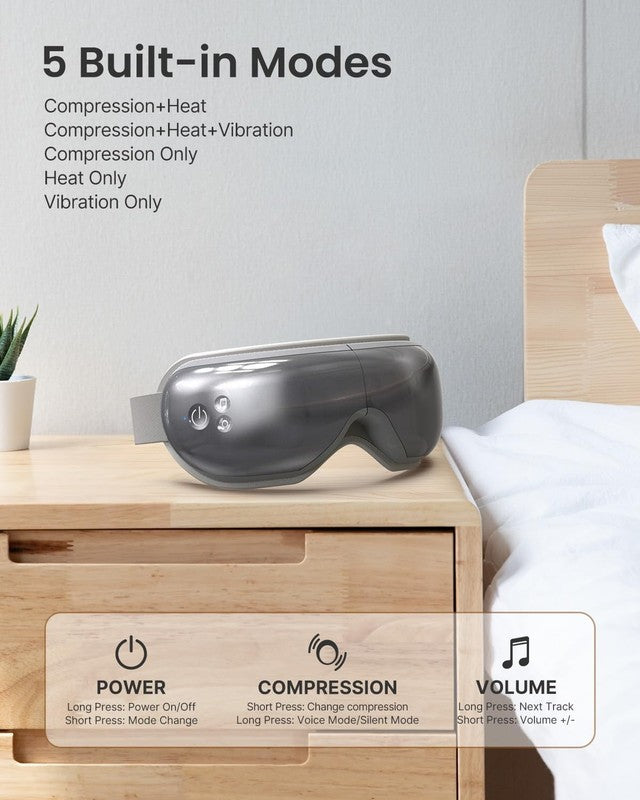 Eye Massager with Heat & Vibration – 5 Massage Modes, Bluetooth Music, Adjustabl5