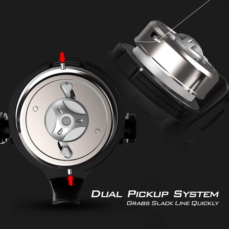 Brutus Spincast Fishing Reel - Easy Push Button, High Speed, Left/Right Retrieve3