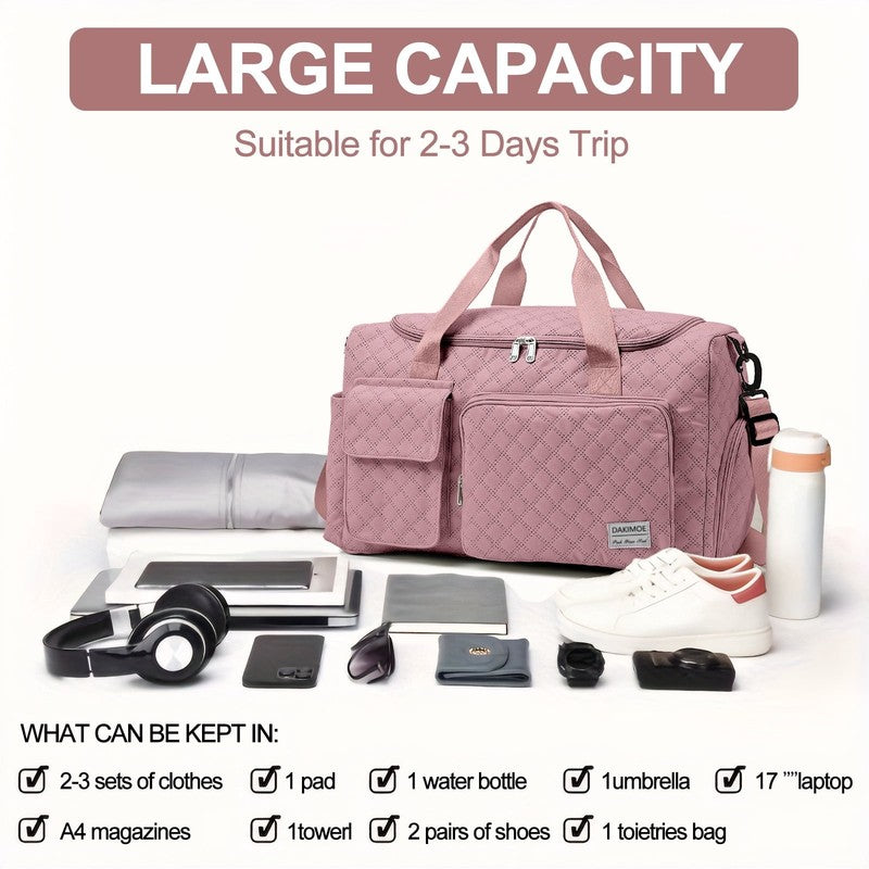 Travel Duffle Bag for Women Men, Weekender Bags Carry on Gym Bag with Wet Pocket4