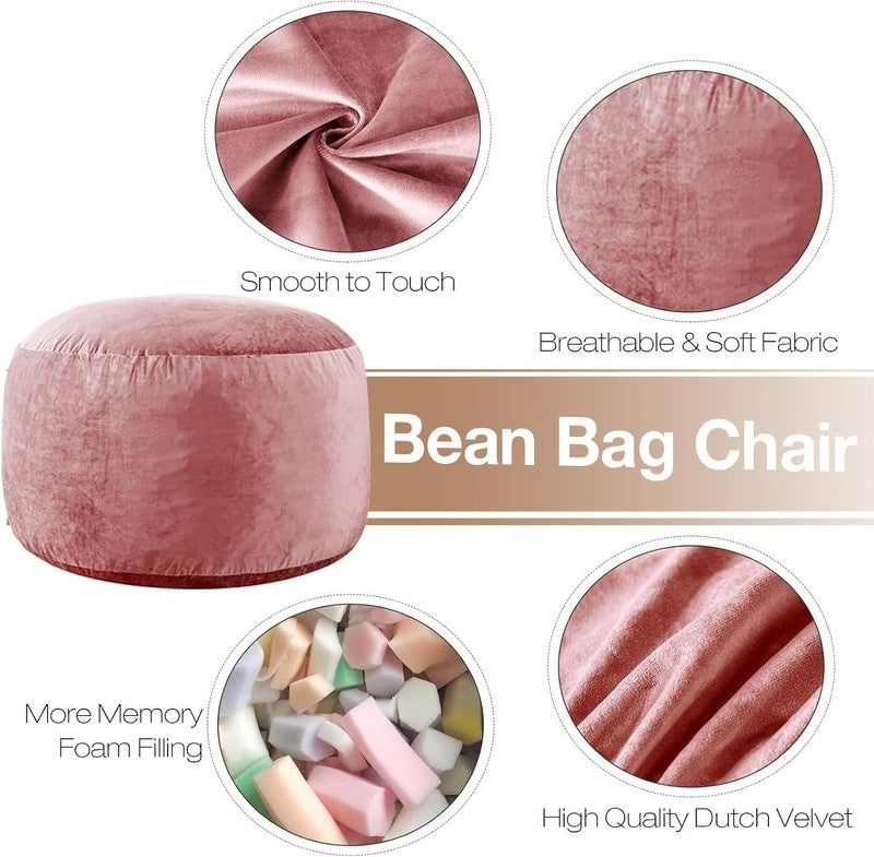 3 Ft Large Bean Bag Chairs for Adults/Teens with Memory Foam Filling, Soft Bean 2