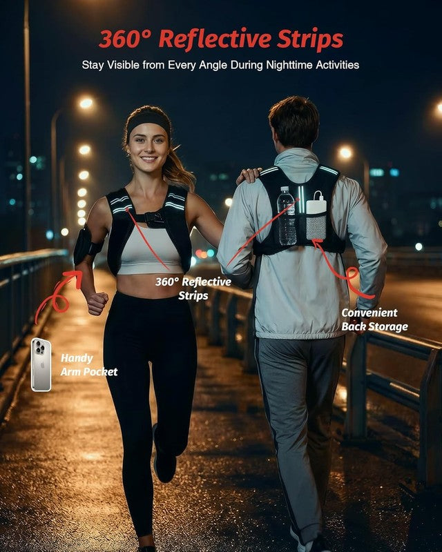 Weighted Vest 12Lb Reflective Stripe Workout Strength Training Fitness5