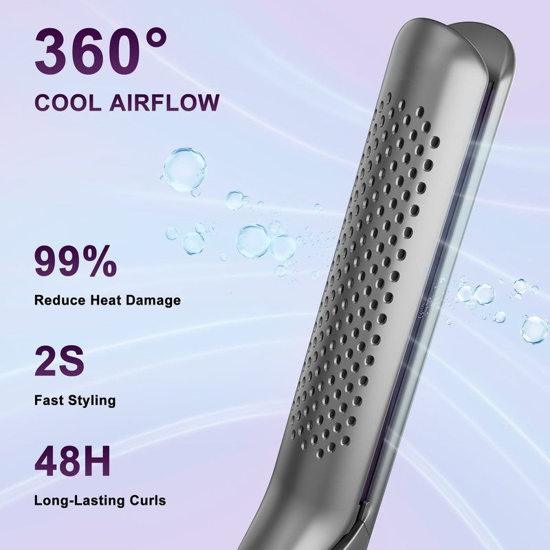 Airflow Styler 2 in1 Curling Iron Flat Hair Straightener Ionic 5 Temps Purple7