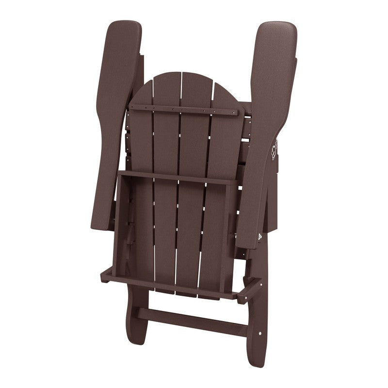 Malibu Outdoor Folding HDPE Adirondack Deck Chair - Patio & Outdoor Lounge, Weat11