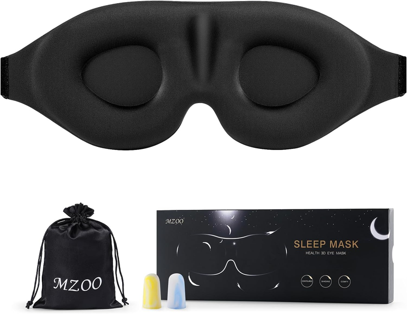 Luxury 3D Eye Mask for Side Sleepers, Zero Pressure, Light Blocking Black7