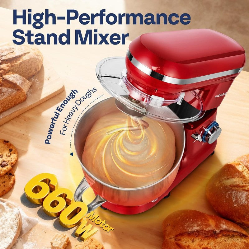 660W Stand Mixer 6QT 10-Speed Tilt-Head w/ Dough Hook Whisk Beater1
