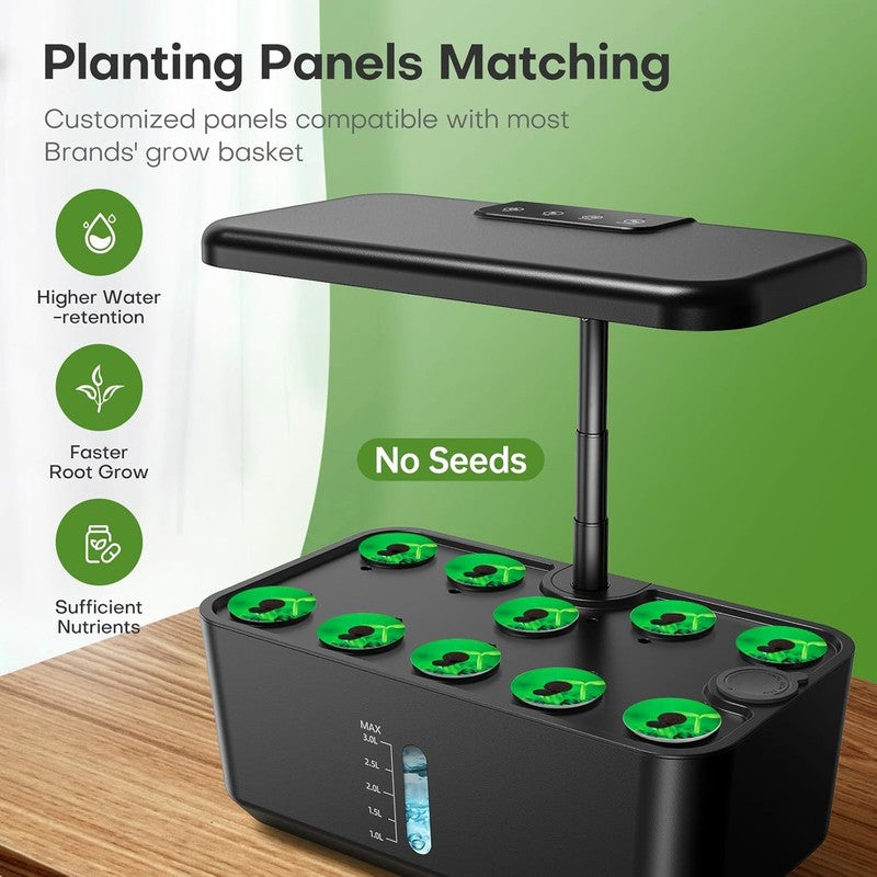 Indoor Garden Hydroponics Growing System: 10 Pods Plant Germination Kit Herb Veg2