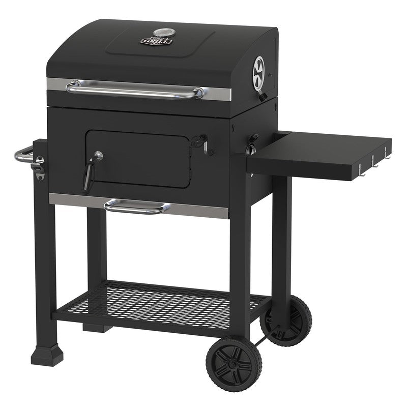 Charcoal Grill, 24 Inch Heavy Duty Charcoal Grill with Wheels, Black0