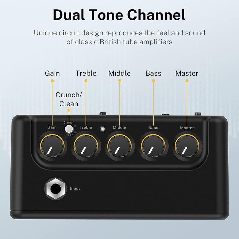 Mini Guitar Amp 5W Portable Electric Practice Combo Amplifier DA 101
