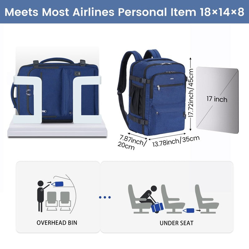 Business Travel Backpack Fits 17 Inch Laptop for Personal Item Bag 18X14X8 Clams11