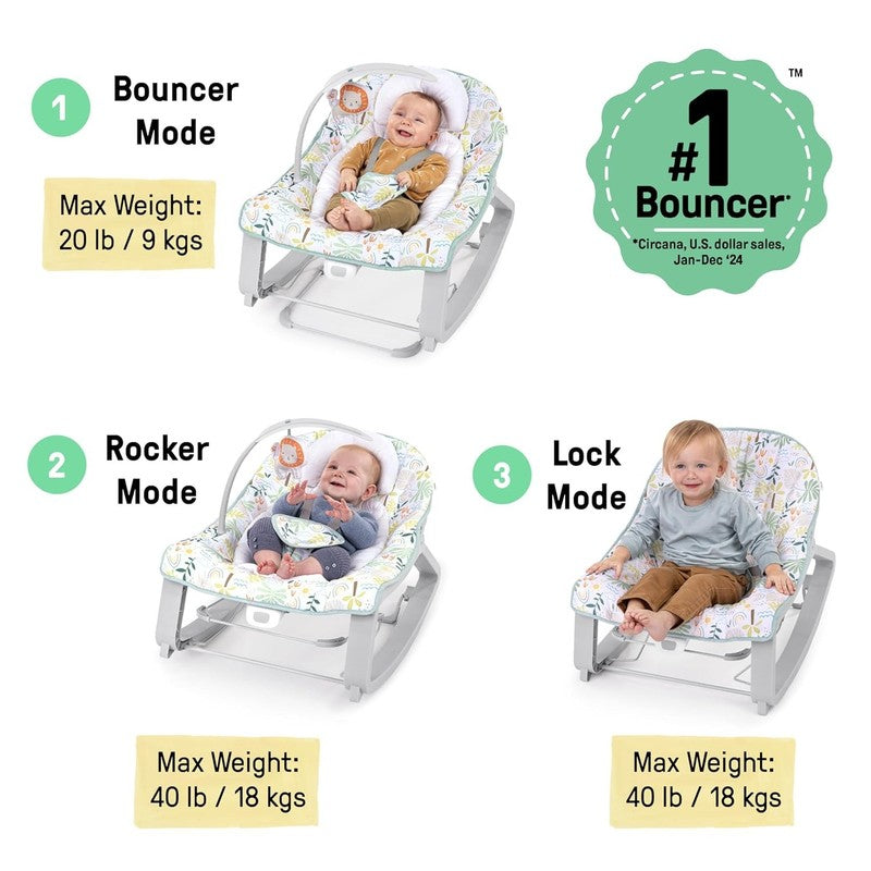 Keep Cozy 3 In 1 Grow with Me Vibrating Baby Bouncer Seat & Infant to Toddler Ro2