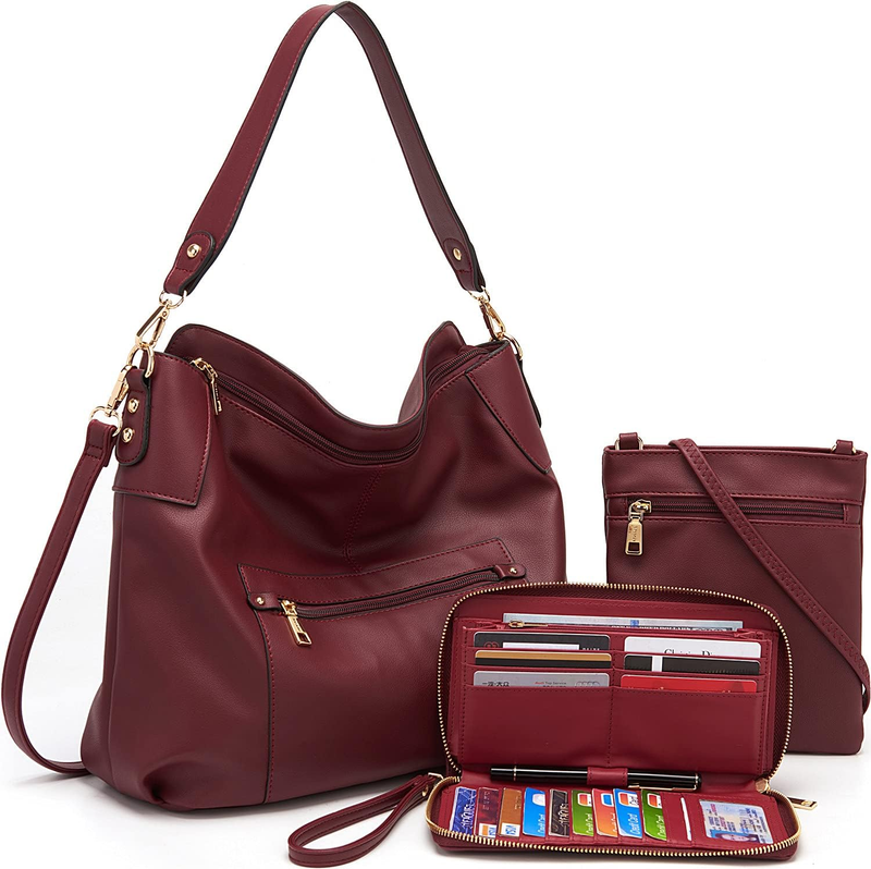 Women Large Crossbody Bag Shoulder Handbag Purse Wallet Set Hobo Tote0