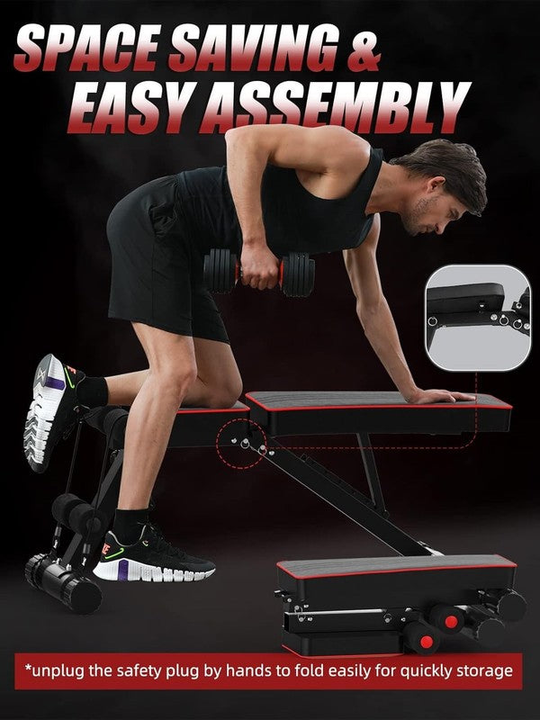 Versatile Adjustable Weight Bench for Full Body Home Workouts   Foldable FID6