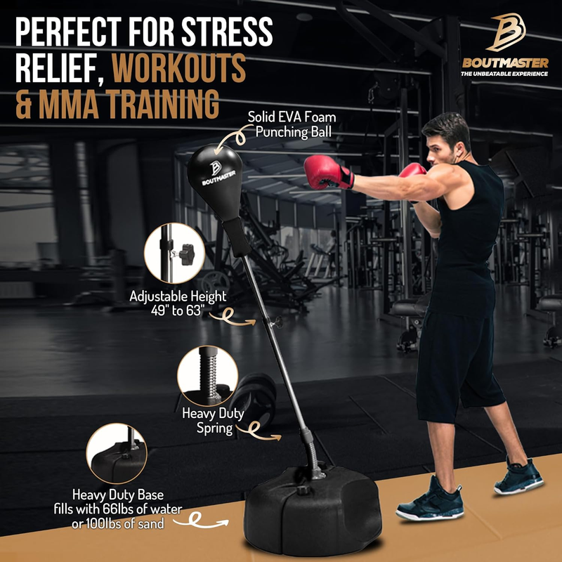 Techtools Adjustable Punching Bag w Stand Speed Bag for Teens & Adults1